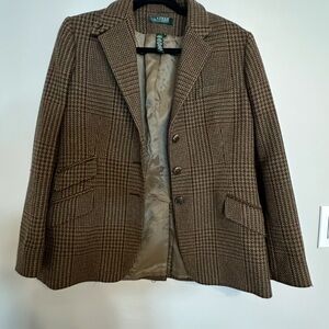Ralph Lauren Brown Plaid Blazer